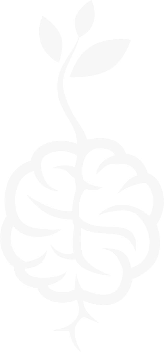 image of the logo of a brain with plants in white